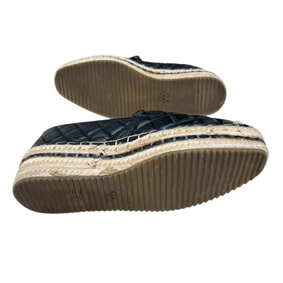Karl Lagerfeld Paris DALIA Leather Quilted Platform Espadrilles women's sz 6.5 - Picture 11 of 12